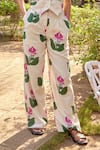 Jodi_White Handloom Cotton Embroidery Floral Print Pant _Online_at_Aza_Fashions