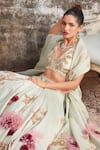 Buy_Varun Bahl_Green Chanderi And Organza Embroidery Floral Corsage Bridal Lehenga Set _Online_at_Aza_Fashions