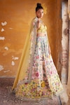 Varun Bahl_Multi Color Modal Dupion Embroidery Flower Swarvoski Lehenga Set _Online_at_Aza_Fashions