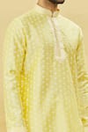 Shop_Samyukta Singhania_Yellow Silk Printed Floral Scatter Kurta Churidar Set _Online_at_Aza_Fashions