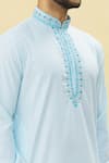 Buy_Samyukta Singhania_Sky Blue Cotton Plain Paisley Solid Kurta And Patiala Set _Online_at_Aza_Fashions