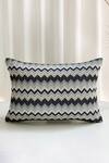 Buy_Studio Covers_White Acrylic Embroidery Rafter Chevron Cushion Cover_at_Aza_Fashions