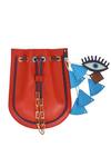 Shop_Immri_Red Evil Eye Embroidered Potli Bag _Online_at_Aza_Fashions