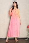 Buy_Falguni.Foram_Pink  Silk Chanderi Hand Embroidered Sequins  With Slip  _at_Aza_Fashions