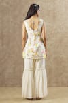 Shop_Keerthi Kadire_Off White Georgette Printed Floral Round Pattern Kurta Sharara Set _at_Aza_Fashions