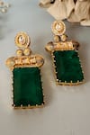 Buy_Nayaab by Sonia_Gold Plated Moissanite Polki Baagh Antique Embellished Earrings_at_Aza_Fashions