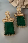 Shop_Nayaab by Sonia_Gold Plated Moissanite Polki Baagh Antique Embellished Earrings_at_Aza_Fashions