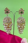 Buy_Nayaab By Sonia_Gold Plated Badshahi Pearl Drop Tiered Jhumkas _at_Aza_Fashions