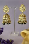 Buy_Nayaab By Sonia_Gold Plated Diamonds, Stones Johar Moissanite Polki Jhumkas _at_Aza_Fashions