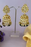Nayaab By Sonia_Gold Plated Diamonds, Stones Johar Moissanite Polki Jhumkas _Online_at_Aza_Fashions