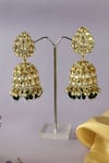 Shop_Nayaab By Sonia_Gold Plated Diamonds, Stones Johar Moissanite Polki Jhumkas _Online_at_Aza_Fashions