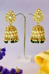 Shop_Nayaab By Sonia_Gold Plated Diamonds, Stones Johar Moissanite Polki Jhumkas _at_Aza_Fashions