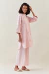 Shop_Anantaa By Roohi_Pink Cotton Botanical Pattern Kurta And Pant Set _Online_at_Aza_Fashions