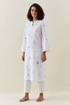 Buy Anantaa By Roohi White Cotton, Linen Collared Full Sleeve Printed Kurta And Pant Set Online at Aza Fashions Buy_Anantaa By Roohi_White Cotton, Linen Collared Full Sleeve Printed Kurta And Pant Set _Online_at_Aza_Fashions