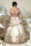 1999ad By Amita & Deepak_Pink Organza Sequins, Embroidery, Zari Lovenne 3d Flower Bridal Lehenga Set _Online_at_Aza_Fashions