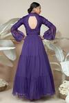 1999ad By Amita & Deepak Purple Organza Embroidery Split V-neck Celeste Victorian Sleeve Gown Online at Aza Fashions 1999ad By Amita & Deepak_Purple Organza Embroidery Split V-neck Celeste Victorian Sleeve Gown _Online_at_Aza_Fashions