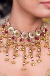 Buy_Kanyaadhan By Dhirajaayushi_Gold Plated Sequins, Stones, Gota Patti Embroidered Necklace Set 