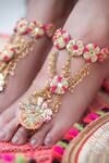 Shop_Kanyaadhan By DhirajAayushi_Multi Color Mirror And Thread Embroidered Necklace Set _Online_at_Aza_Fashions