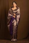 Devissha_Purple Pure Katan Silk Handcrafted Handloom Banarasi Saree _Online_at_Aza_Fashions