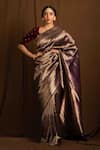 Buy_Devissha_Purple Pure Katan Silk Handcrafted Handloom Banarasi Saree _Online_at_Aza_Fashions