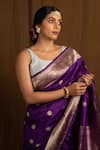 Buy_Devissha_Purple Pure Katan Silk Handcrafted Handloom Banarasi Saree_Online_at_Aza_Fashions
