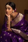 Shop_Devissha_Purple Pure Katan Silk Handcrafted Handloom Banarasi Saree_Online_at_Aza_Fashions