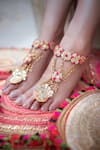 Buy_Kanyaadhan By DhirajAayushi_Multi Color Thread Embroidered Anklet - Set Of 2 _at_Aza_Fashions