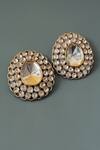 Buy_Nayaab By Sonia_Gold Plated Diamonds, Stones Roshanara Victorian Moissanite Polki Studs _at_Aza_Fashions