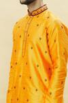 Shop_Samyukta Singhania_Orange Silk Metallic Thread Embroidered Kurta Patiala Set _Online_at_Aza_Fashions