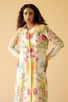 Buy_Moh India_White Muslin, Silk Collared Floral Bloom Print Dress_Online_at_Aza_Fashions