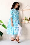 Buy_THE COTTON STAPLE_Blue Cotton Printed Ikat Soiree Kurta With Pant _Online_at_Aza_Fashions