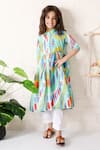 Buy_THE COTTON STAPLE_Multi Color Cotton Printed Ikat Cassata Pastel Kurta With Pant _at_Aza_Fashions