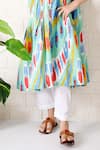 Buy_THE COTTON STAPLE_Multi Color Cotton Printed Ikat Cassata Pastel Kurta With Pant _Online_at_Aza_Fashions