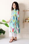 Shop_THE COTTON STAPLE_Multi Color Cotton Printed Ikat Cassata Pastel Kurta With Pant _Online_at_Aza_Fashions