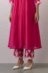 Buy Ikshita Choudhary Pink Chanderi Embroidered Thread Round Kurta Pant Set Buy_Ikshita Choudhary_Pink Chanderi Embroidered Thread Round Kurta Pant Set