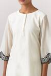 Shop_Ikshita Choudhary_White Chanderi Embroidered Thread Round Scalloped Kurta _Online_at_Aza_Fashions