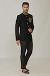 Buy_Nero by Shaifali and Satya_Black Embroidered Zardozi Jodhpuri With Pant _Online_at_Aza_Fashions