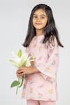 Mr Brat_Pink Muslin Digital Printed Dragon Fly Kurta And Pant Set _Online_at_Aza_Fashions