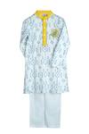 Buy MI Dulce AN'YA Blue Handloom , Chanderi, Silk, Bandhej Hand Print Kurta Set at Aza Fashions Buy_MI Dulce AN'YA_Blue Handloom , Chanderi, Silk, Bandhej Hand Print Kurta Set _at_Aza_Fashions