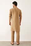 Shop_Son Of A Noble Snob_Brown Linen Fez Textured Kurta Set _at_Aza_Fashions