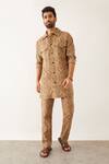 Buy Son Of A Noble Snob Brown Linen Cai Clover Print Shirt at Aza Fashions Buy_Son Of A Noble Snob_Brown Linen Cai Clover Print Shirt_at_Aza_Fashions