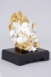 Shop_Assemblage_Gold Resin Electroplated Ganesh Murti_at_Aza_Fashions