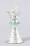 Shop_Assemblage_Silver Brass Peacock Samai Lamp _at_Aza_Fashions