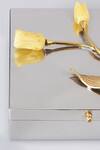 Assemblage_Silver Resin, Brass, Stainless Steel Tulip Accentuated Gift Box_Online_at_Aza_Fashions