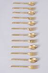 Shop_Assemblage_Gold Stainless Steel With Glass Pvd Coating Spoon And Fork Set_at_Aza_Fashions