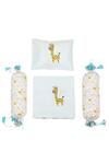 Buy_Masaya_Blue Hypoallergenic Cotton Giraffe My Best Friend The Cot Bedding Set _Online_at_Aza_Fashions