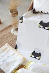 Buy_Masaya_Black Hypoallergenic Cotton Superhero Superbaby Flies Over Town Cot Bedding Set _at_Aza_Fashions