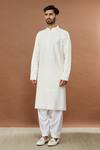 Aham-Vayam_White Cotton Embroidered Floral Geometric Utsav Kurta And Patiala Set _Online_at_Aza_Fashions