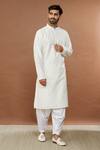 Buy_Aham-Vayam_White Cotton Embroidered Floral Geometric Utsav Kurta And Patiala Set _Online_at_Aza_Fashions