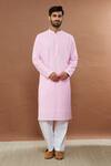 Buy_Aham-Vayam_Pink Cotton Blend Embroidered Mughal Kurta And Pyjama Set _Online_at_Aza_Fashions